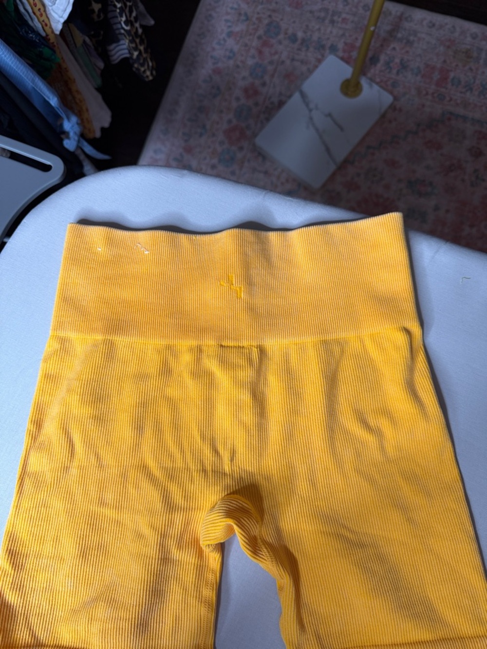 Bright Yellow JoyLab Ribbed High-Waist Bike Shorts